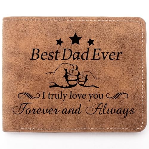 To My Dad Gifts, Leather Wallet for Man, Engraved Personalized Leather Best