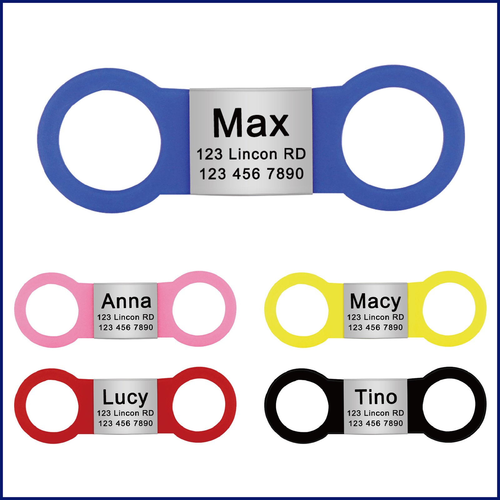 Personalized Slide-On Pet ID Tag Durable and Stylish Gift for Your Pet Slide-On