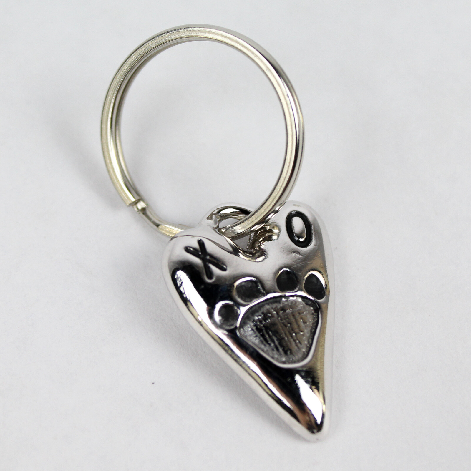 Engraved Silver Pet Collar Tag ‘Rescued & Loved’ with Paw Print for Dogs/Cats