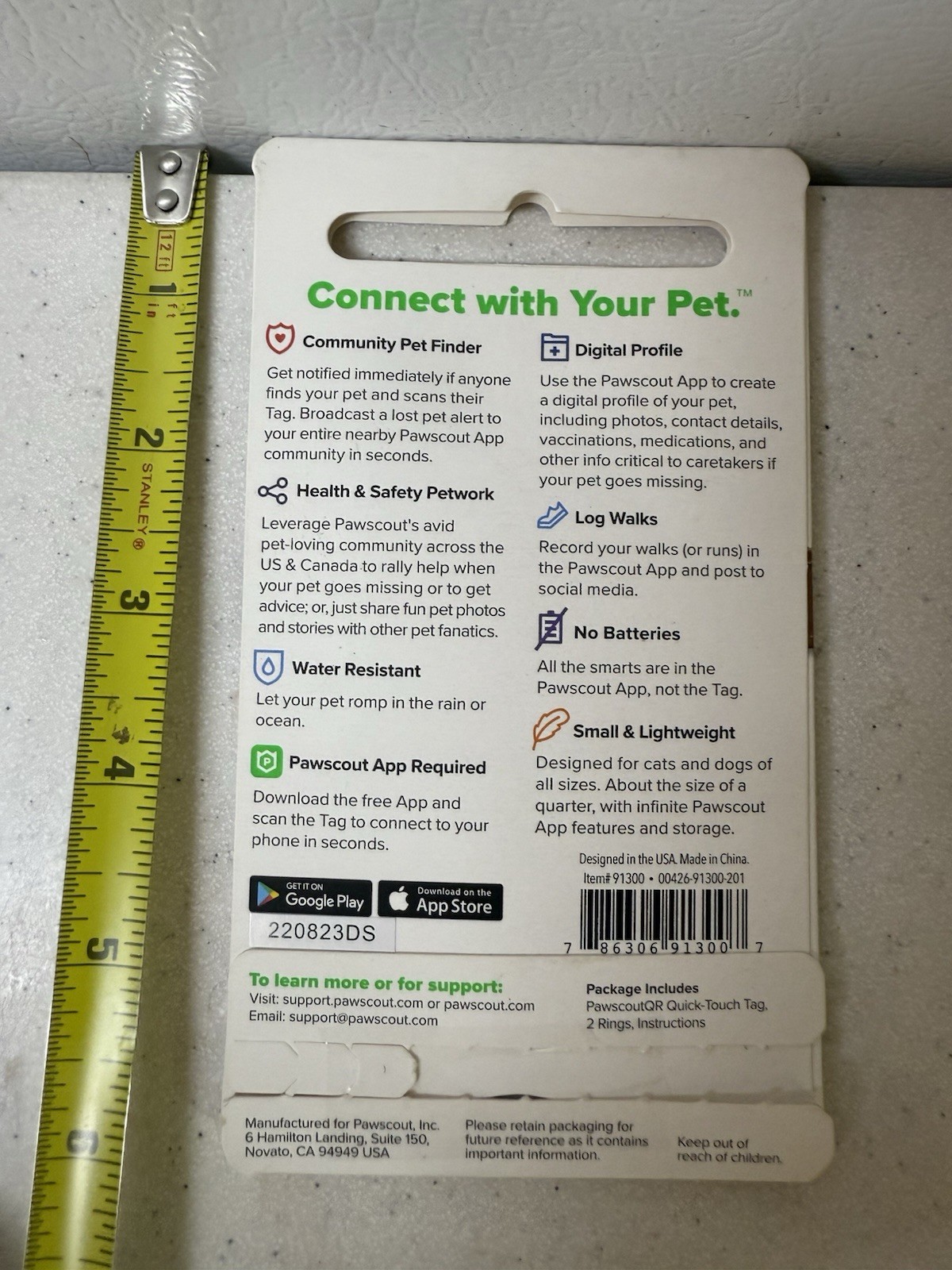 Pawscout The Smart Pet Tag Finder for Dogs & Cats QR NIP NRM8A