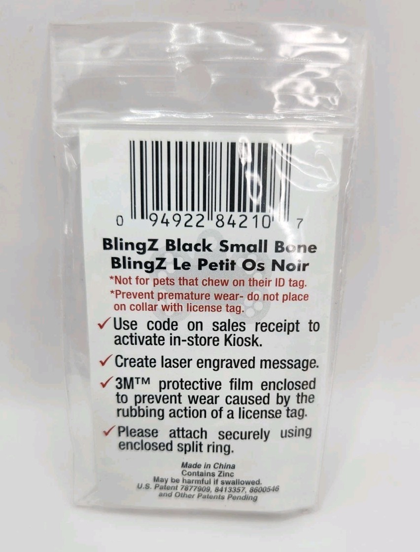 Dog Tag Works Custom Black Diamonds Engravable New Pet Collar Charm Keychain
