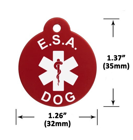 ESA Emotional Support Animal Custom Personalized Dog Pet tags Engraved ID Tag