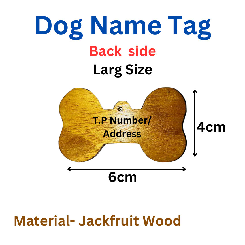 Dog /Cat Name Customized Tag Engraved Print Pet ID Bone tag Wooden Personalized