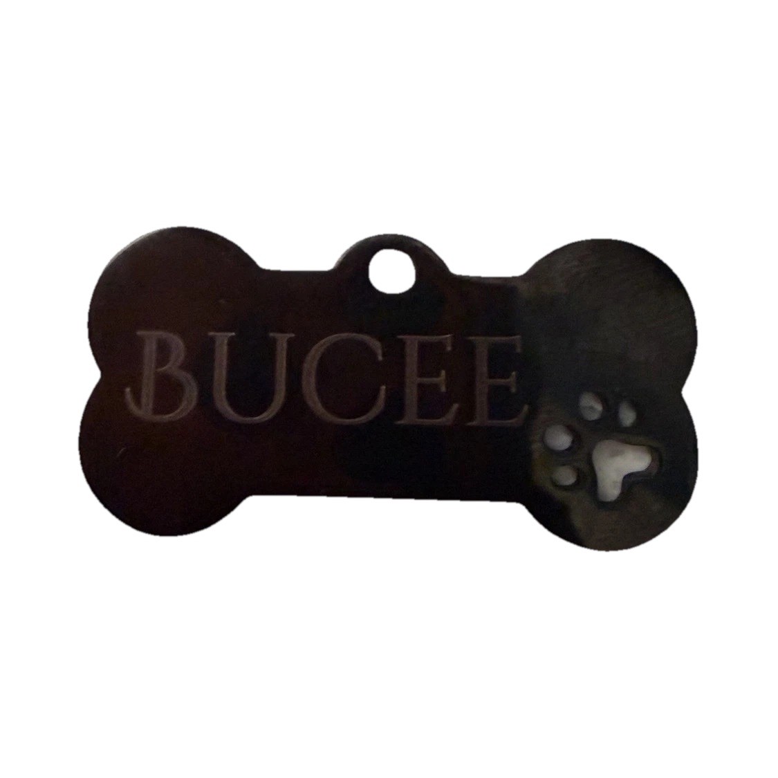 Personalized Engraved Metal Bone Dog ID Tag Paw -Read Description-