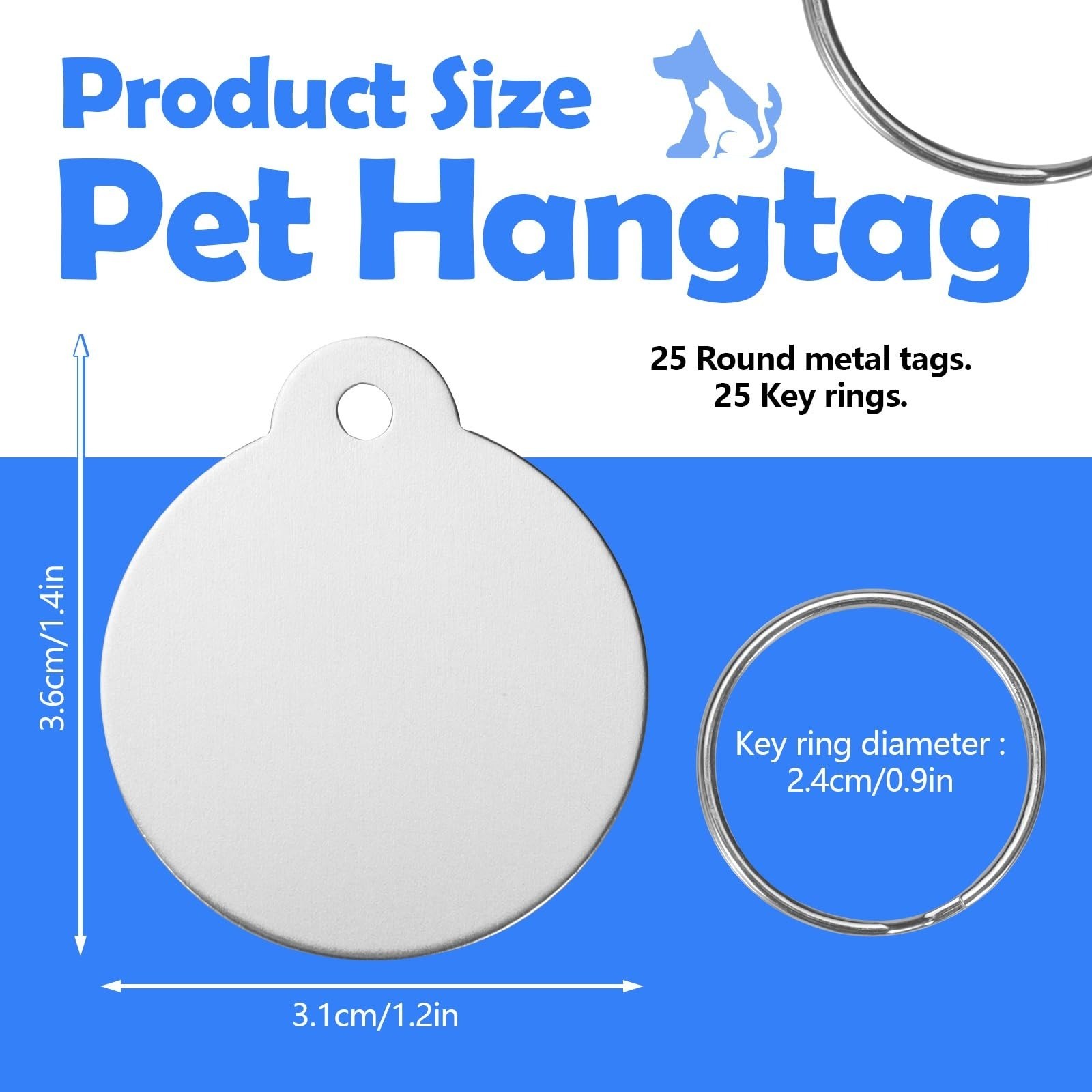 25 Blank Dog Tags for Engraving – Personalized Pet ID Tags