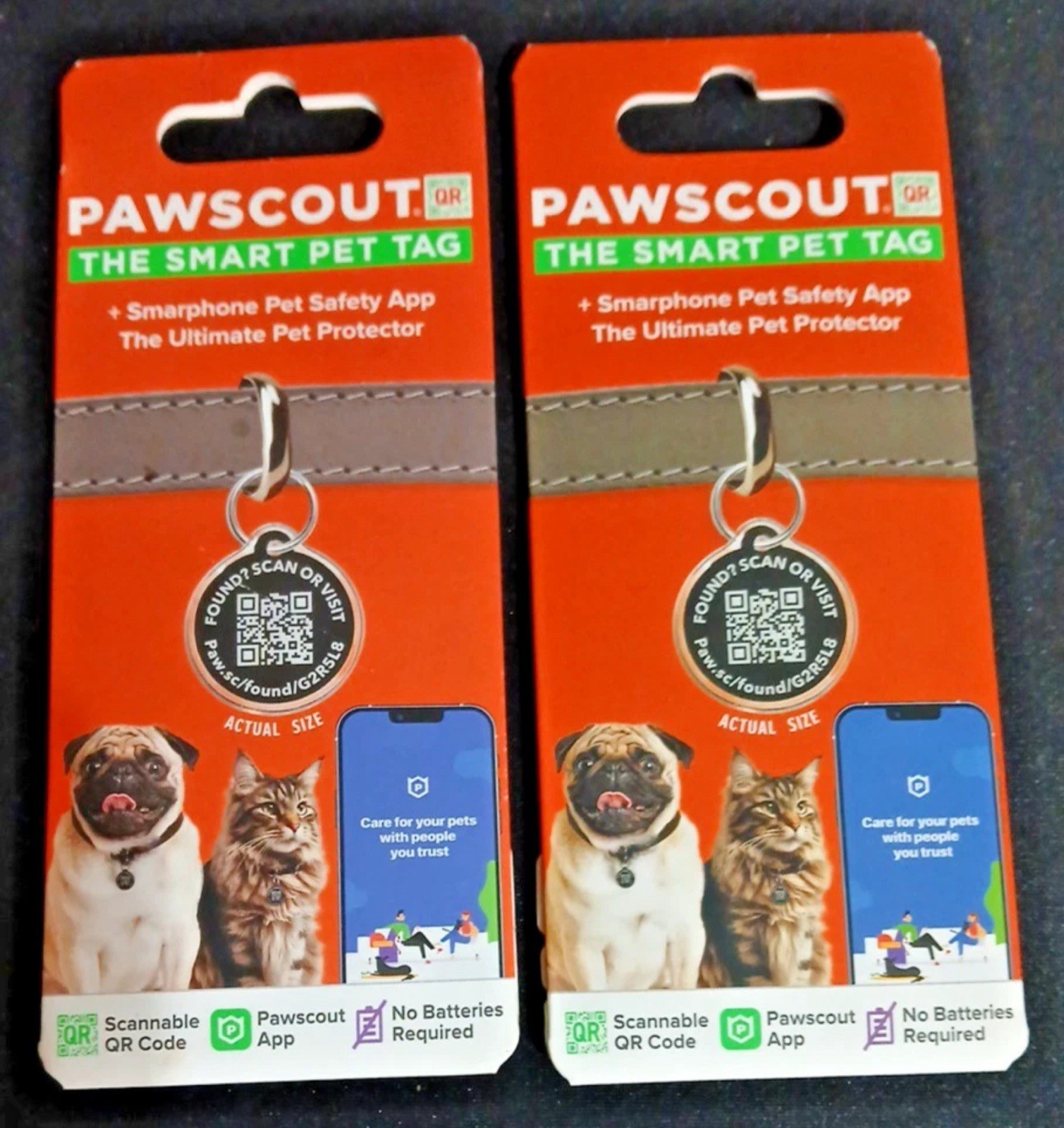 Lot Of 2 Pawscout QR The Smart Pet Tag Finder for Dogs/Cats New Sealed
