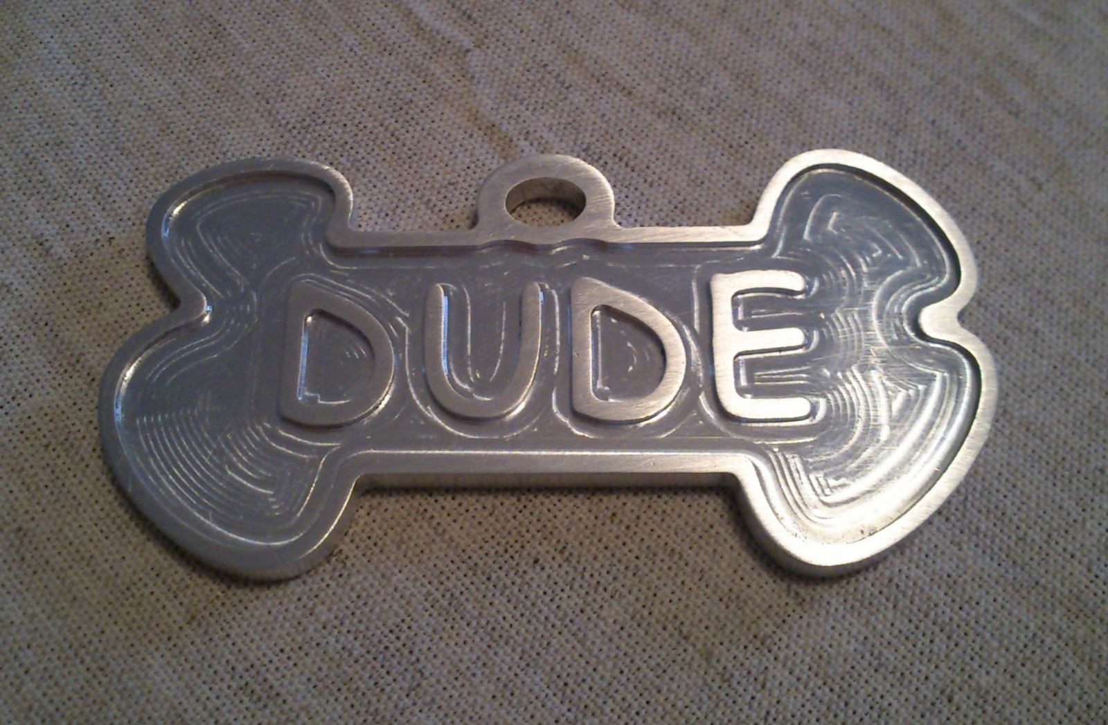 Custom made Dog-cat collar’s ID tag-double sided, carved/engraved aluminium