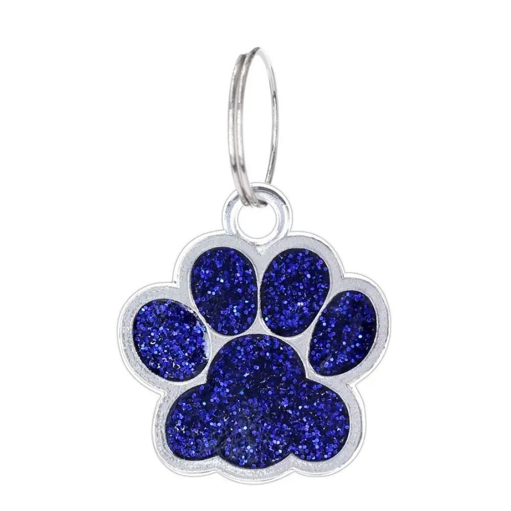 Paw Print Pet ID Tag | Glitter Dog & Cat Collar Pendant