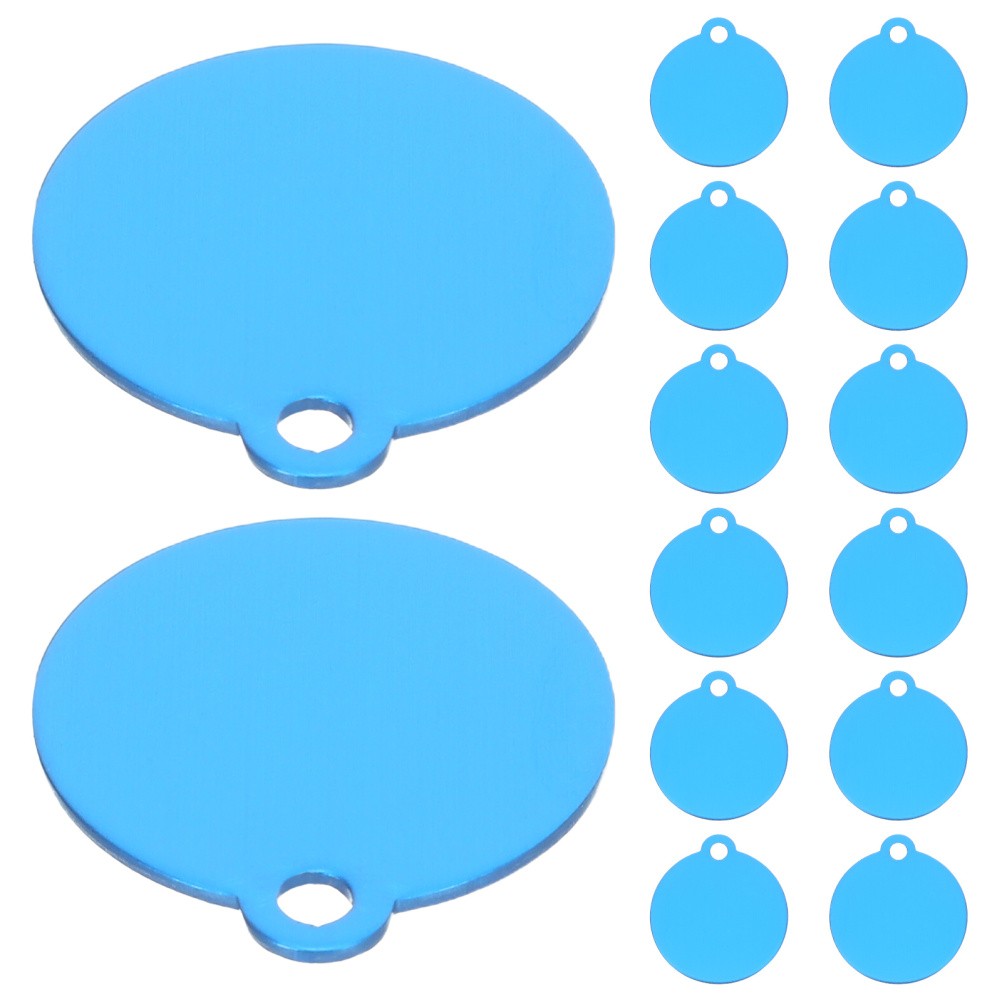 20Pcs Sky Blue Aluminum Dog Pendant Tags Blank for Engraving Pet Identification