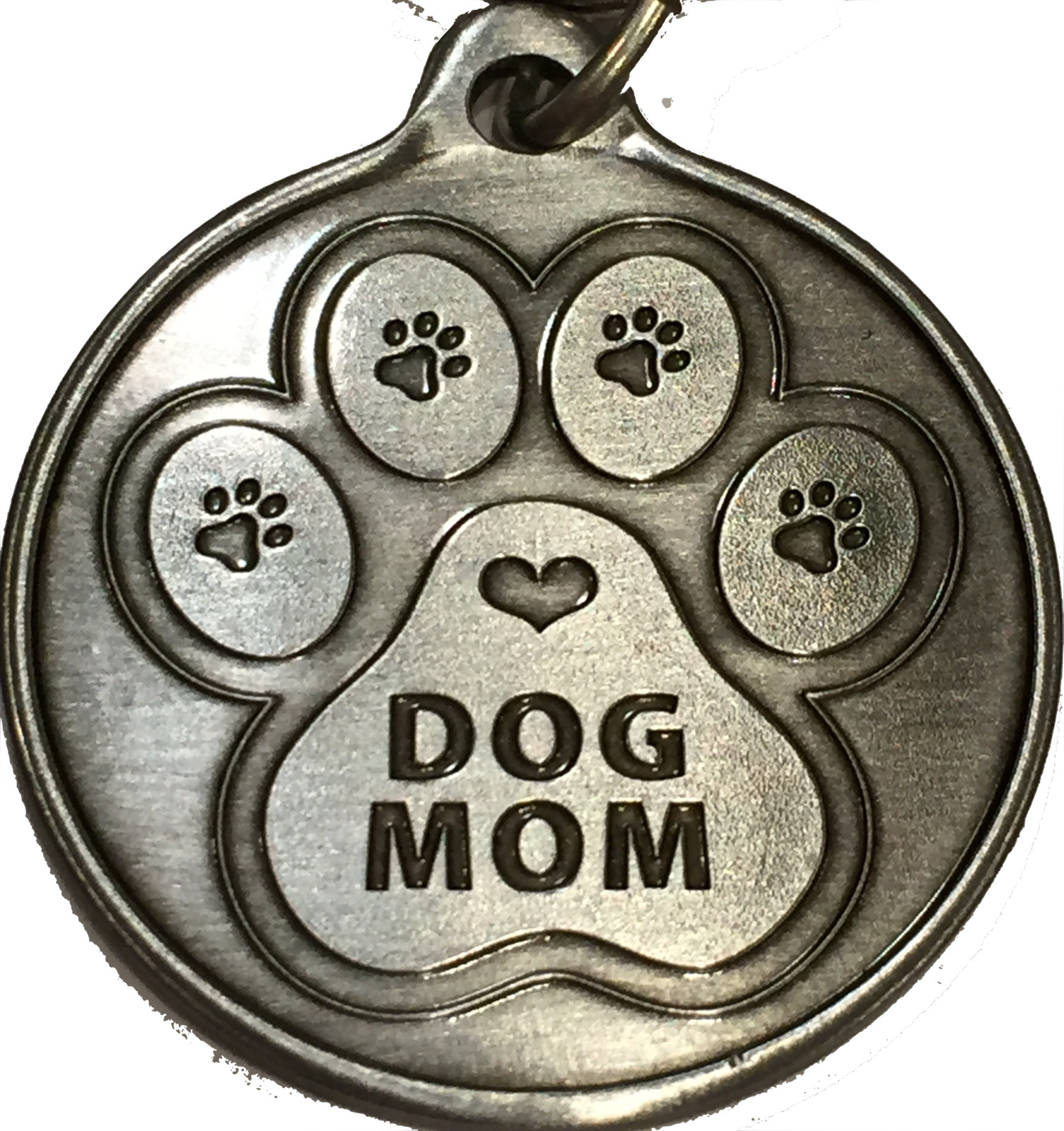 Dog Mom – A True Friend Dog Pet Keychain Pewter Color RecoveryChip Design