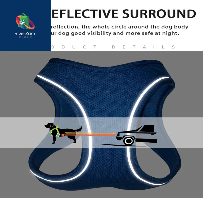 Reflective Harness and Leash Set for Dogs and Cats – Adjustable and Comfortable