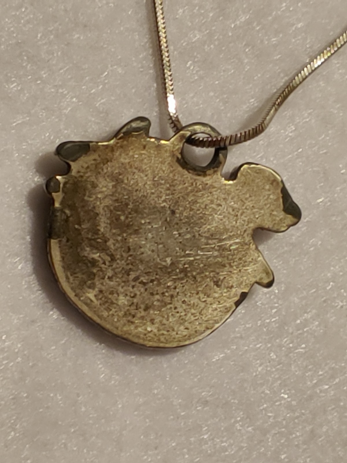 Necklace & Guardian Angel Dog Pendant – silvertone – 17.5 in necklace – Vintage