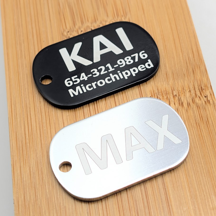 Custom Engraved Personalized Pet tags Double Side Military ID Dog Cat Tag