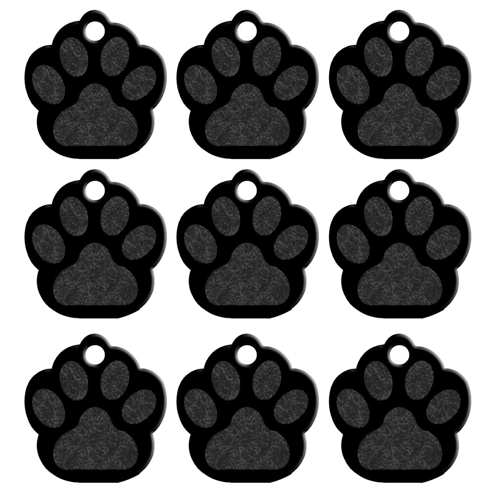 20pcs/lot Paw Shape Dog ID Tags Blank Aluminum Nameplate No Engraving 9 Colors