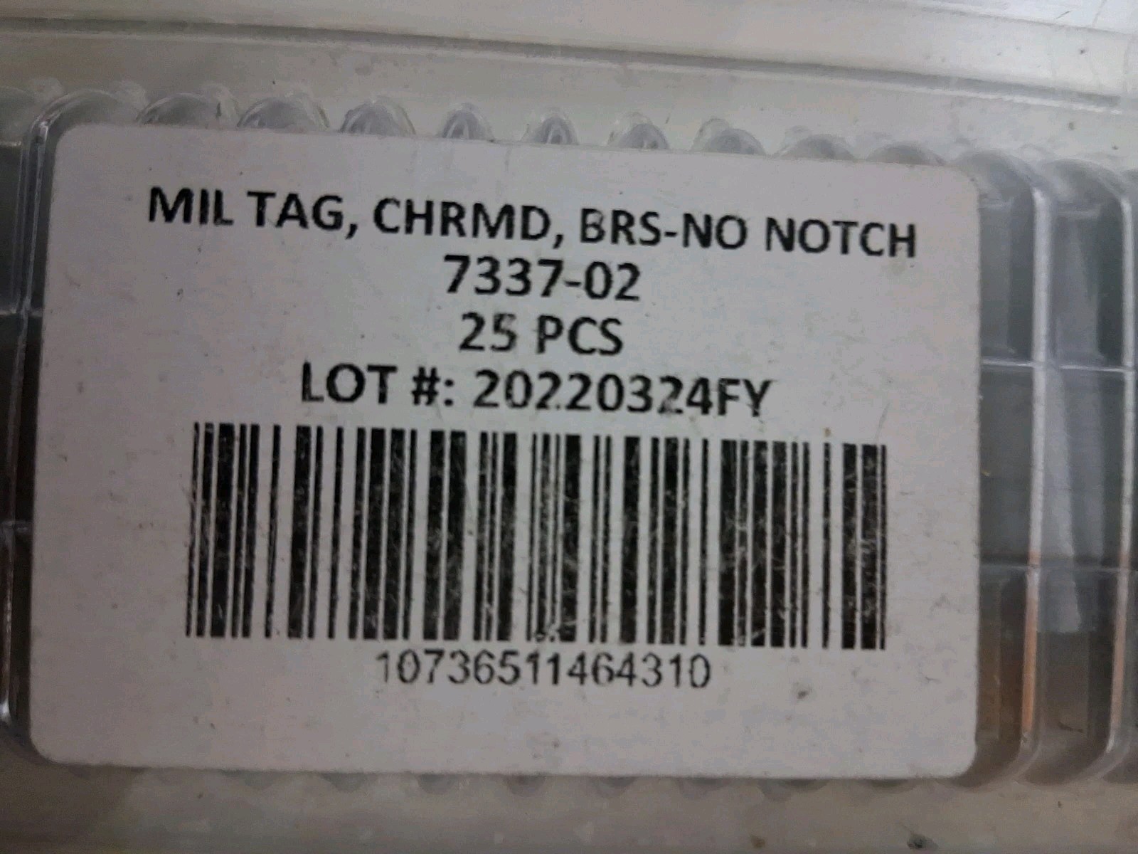 50 Militarily Tag Chrome Charms Unused