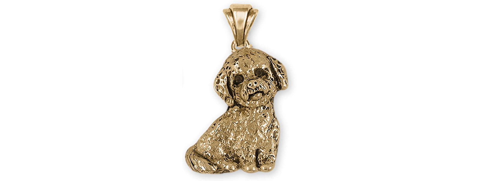 Poochon Pendant 14k Yellow Gold Handmade Bichapoo Jewelry PC1-PG