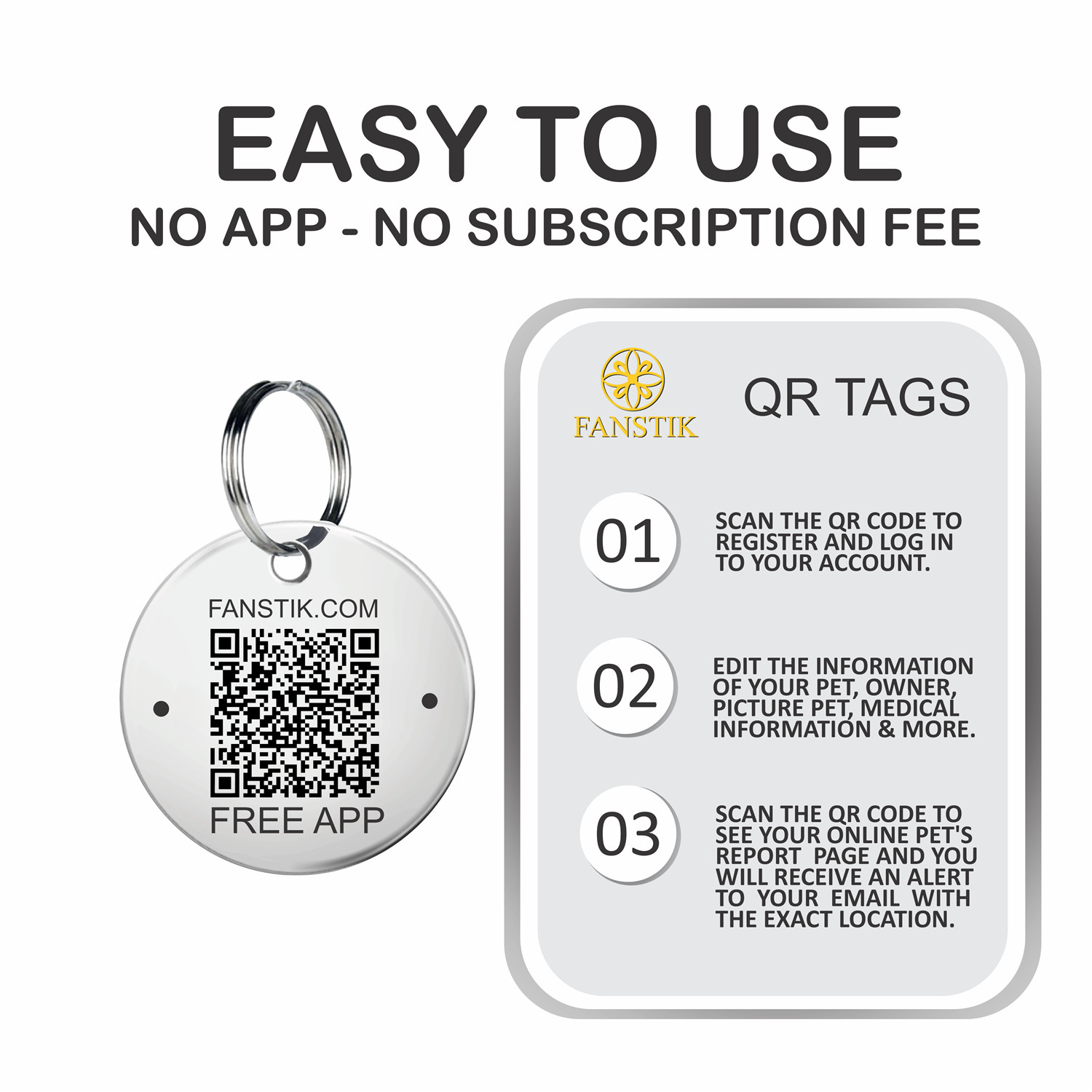 Engraved Personalized QR Code Pet ID ESA Tag Made In US Service Dog tag (QR-ESA)