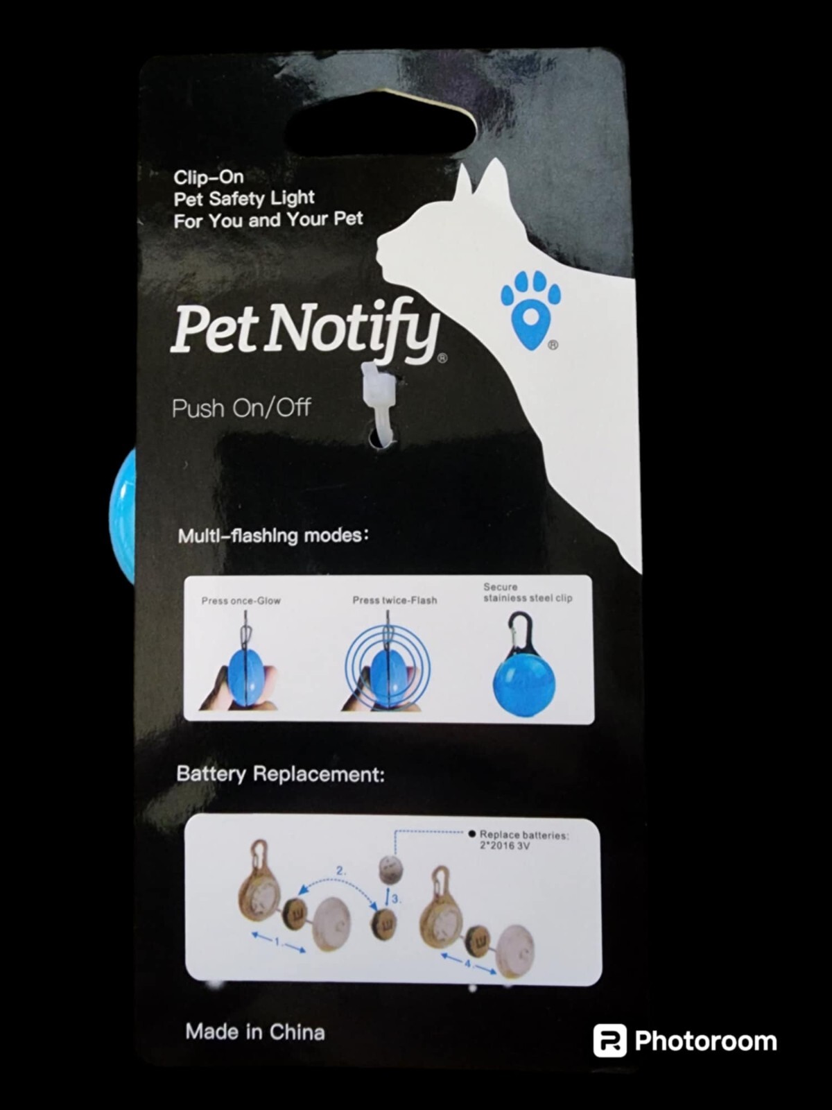 Pet Notify Collar Light Dog/Cat Leash Light Clip On Brand New!
