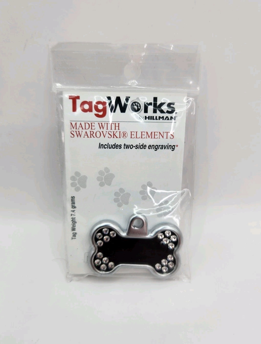 Dog Tag Works Custom Black Diamonds Engravable New Pet Collar Charm Keychain