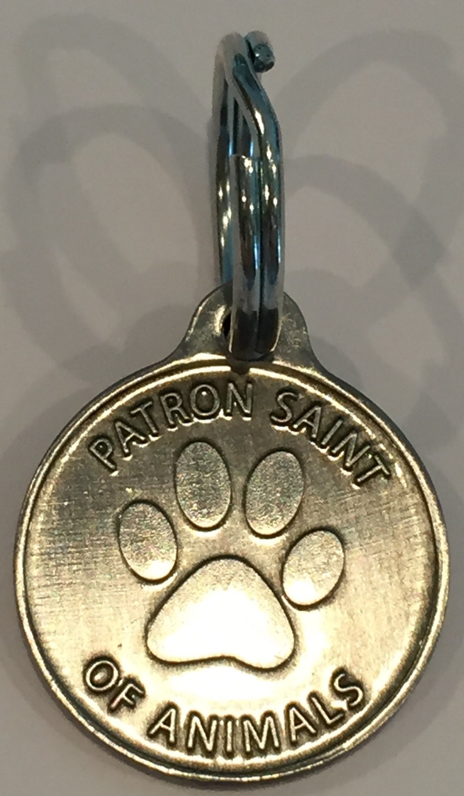 Saint Francis Protect My Pet Patron Saint Of Pets Dog Tag 1″ Charm Pewter Color