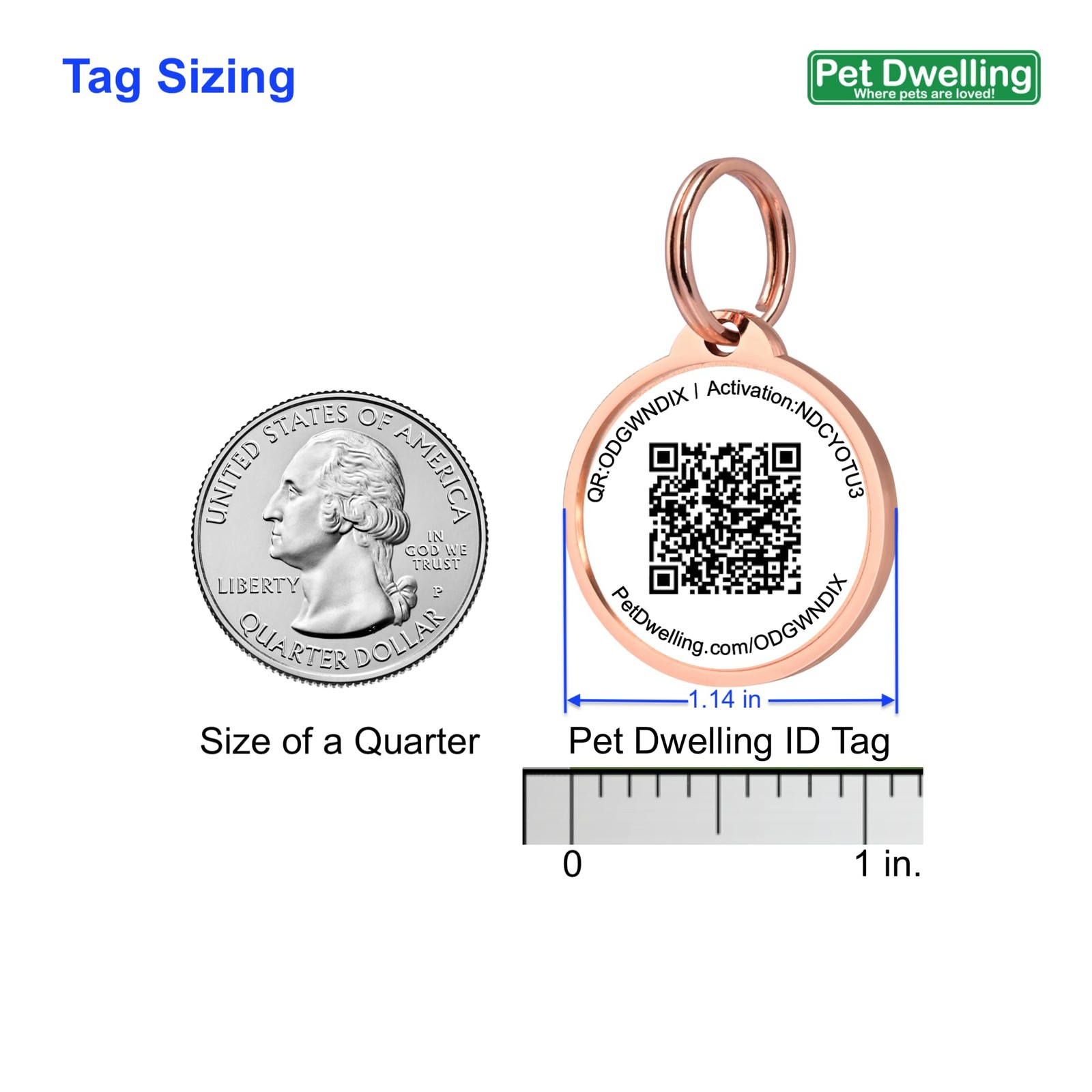 Rose Gold Paw Smart QR NFC Pet ID Tag Dog Waterproof AI Scan Free Profile