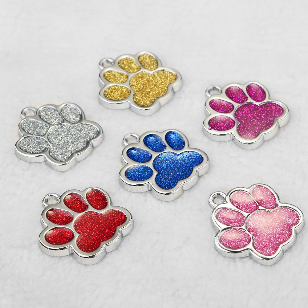 Personalized Dog Tags Custom Engraved Cat Dogs Pet ID Name Tags Collar Bling Paw