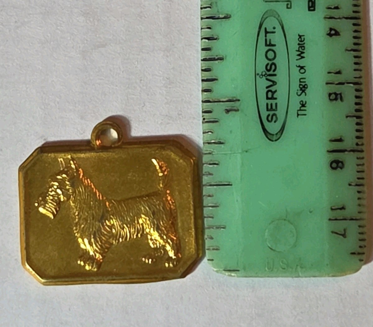 Vintage 1960’s Brass Coat Tag Genuine Rothmoor Coat Scottish Terrier Dog