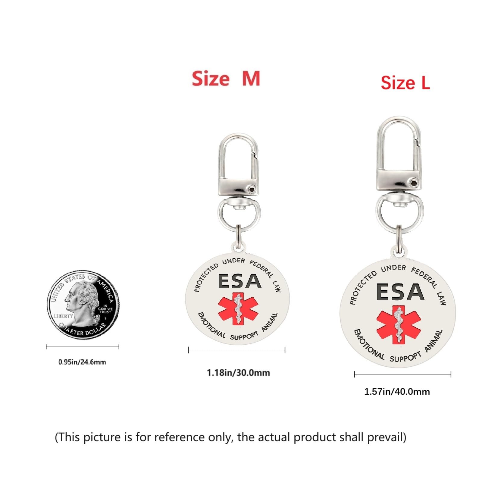 Emotional Support Animal Patches ESA Dog ID Tag Easily Attach to Collar Harne…