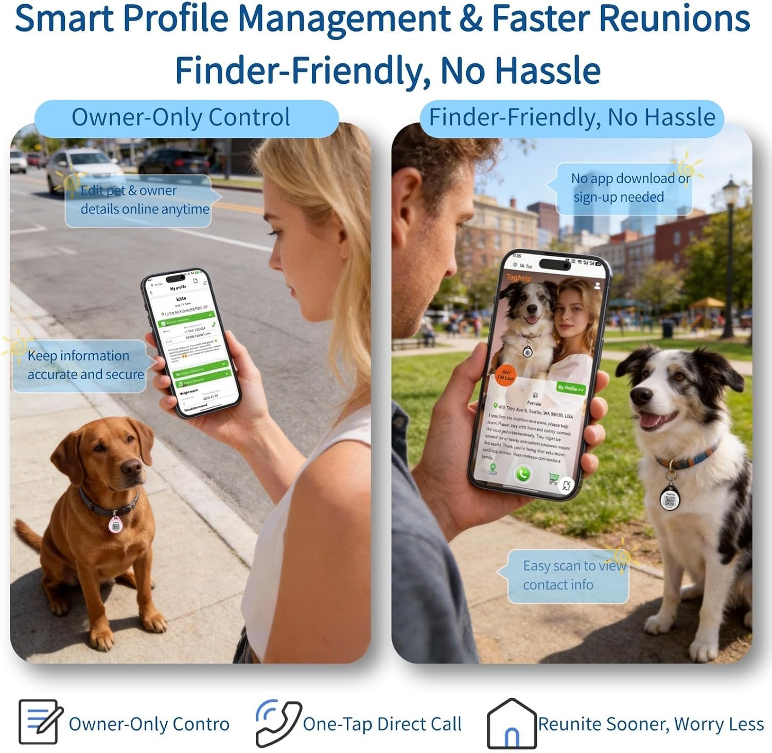 QR Code Dog ID Tag for Collar, Smart Pet ID with Instant Location Email Alert…