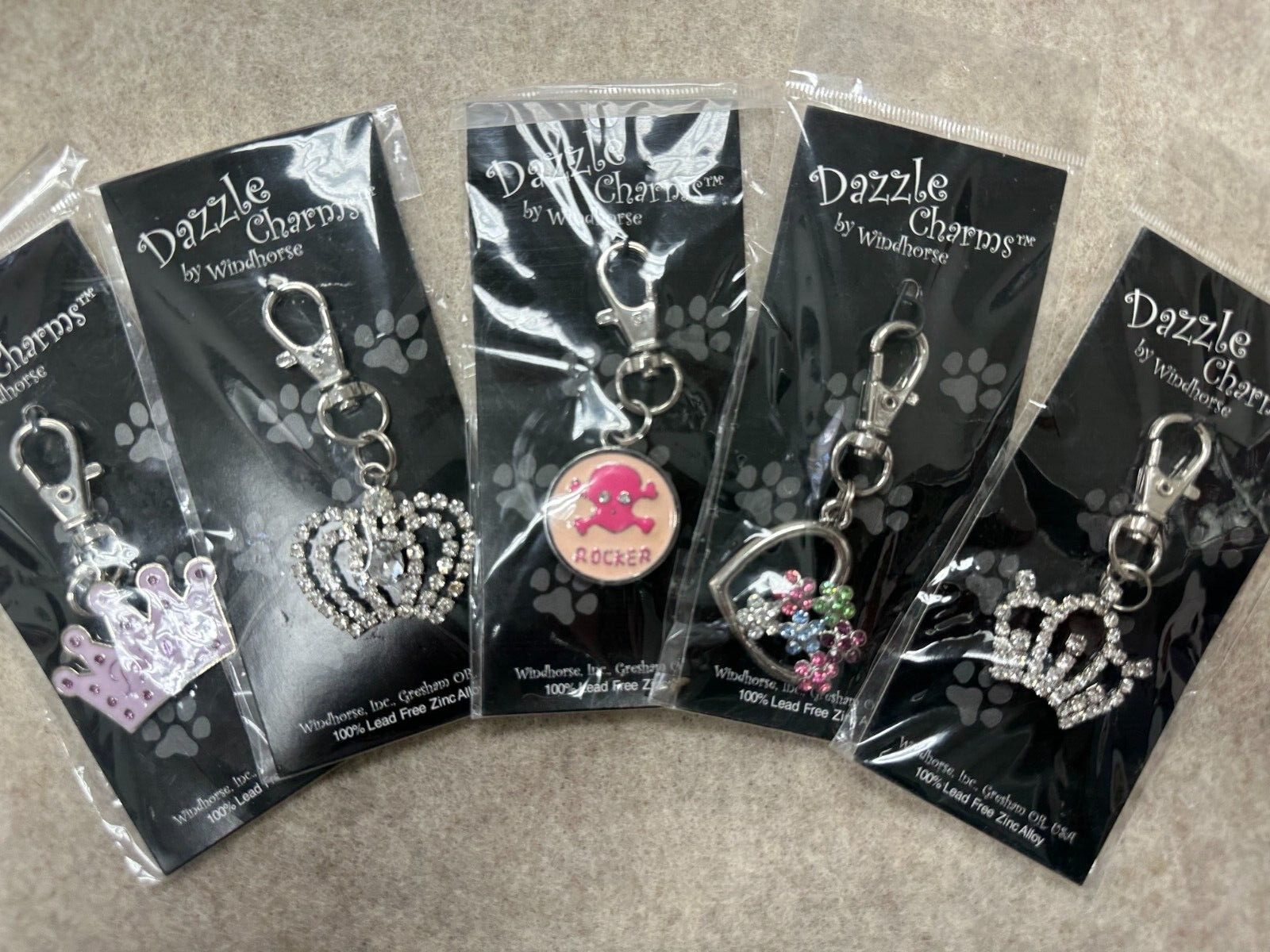 New Dazzle Charms Pet Tag Dog Collar Accessories/Zipper Pulls – Assorted Bundles
