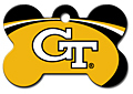 NCAA GEORGIA TECH YELLOW JACKETS ENGRAVED LG BONE PET ID TAG