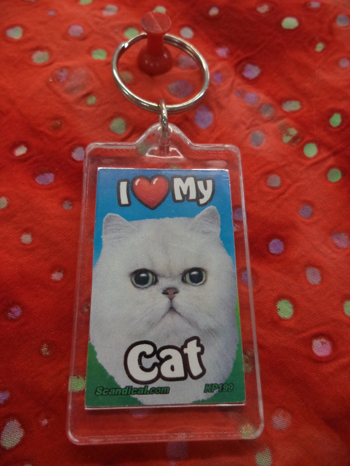 SCANDIAL PET KEY CHAINS – DOUBLE SIDED – I LOVE MY __CAT__ YOU PICK BREED! #1