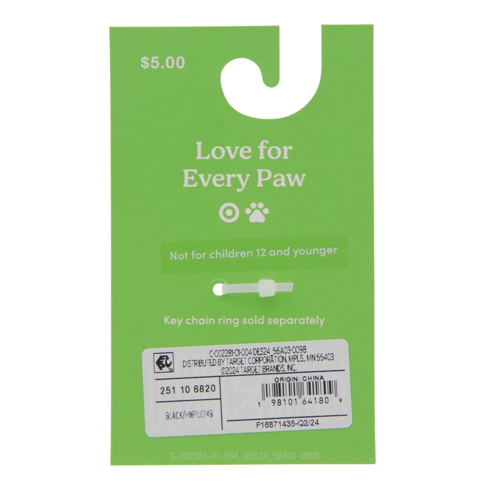 The Cuddle Collab Wear & Share Charm Faux Leather BOOP Collar Tag in Black