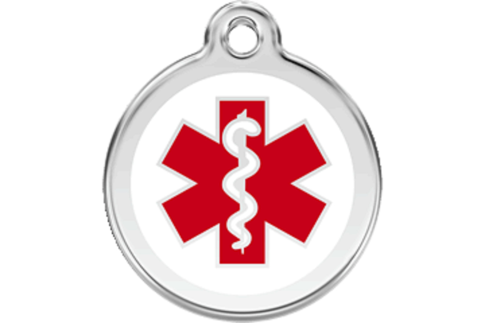 Red Dingo Dog Cat ID Tag Charm Personalized Lifetime Guarantee Medical Symbol