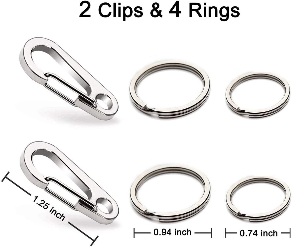 2 Pack Dog Tag Clips, Stainless Steel Heavy Duty Quick Clips Pet ID Tag