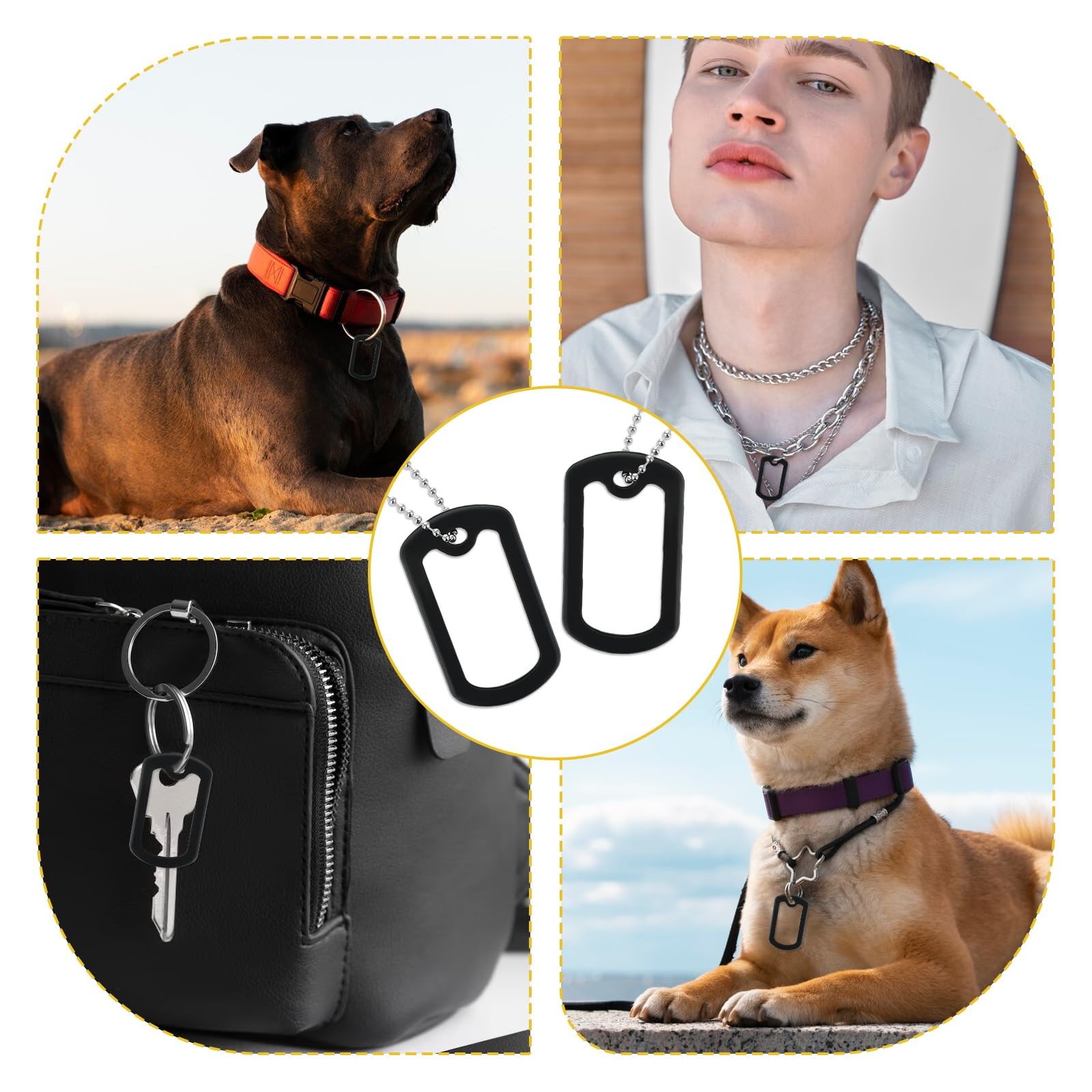 10 Pack Dog Tag Silencer, Rubber Dogs ID Tags Cover, Engraved Dogs Tags Silence