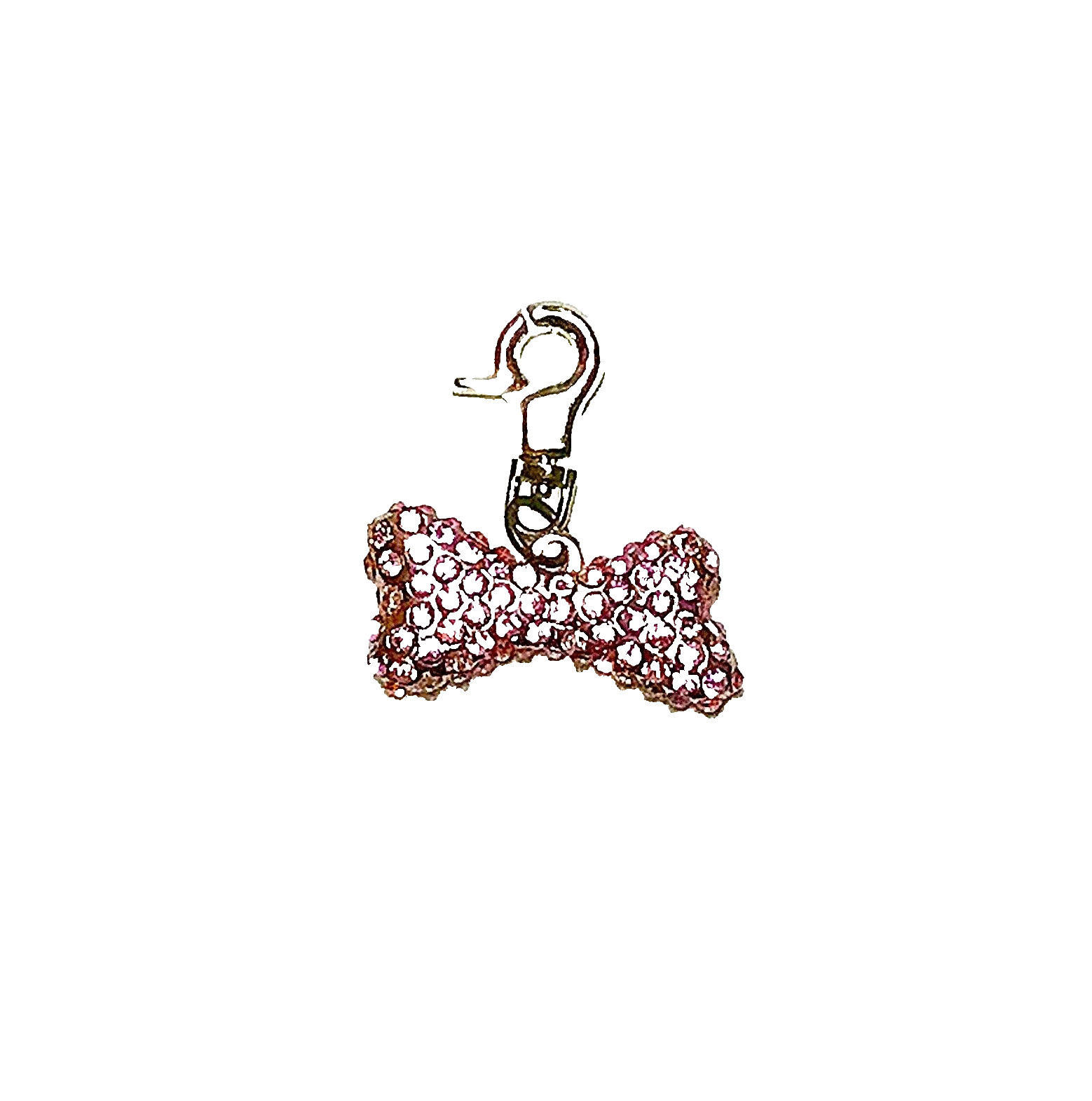 Little Gifts Pet Collar Charm – Pink Crystal-Covered Bone