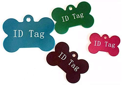 20 Pcs 38mm Bone Shape Pet ID Double Sided Tag Dog Cat Pet Name ID Tag