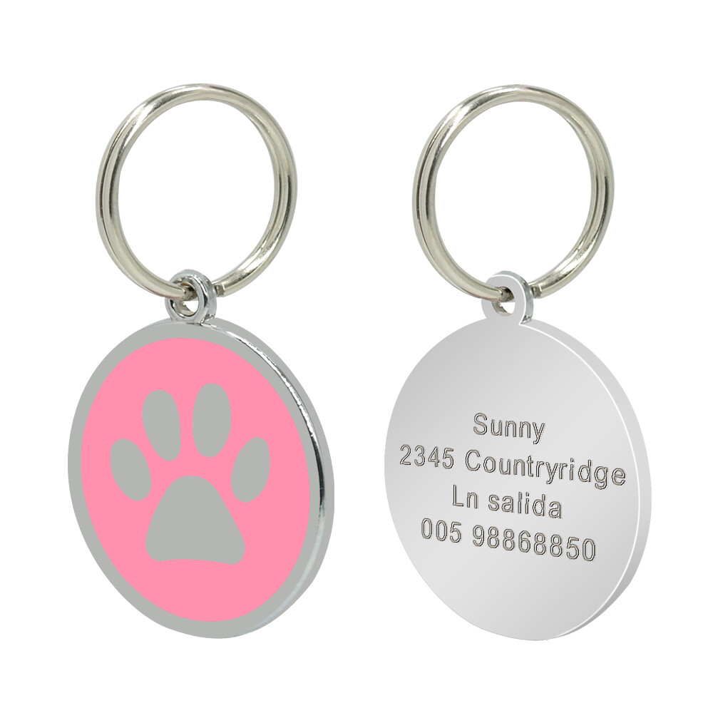 50/100pcs Wholesale Pet Dog ID Tags Bulk Blank Custom Round Paw Print Name Discs