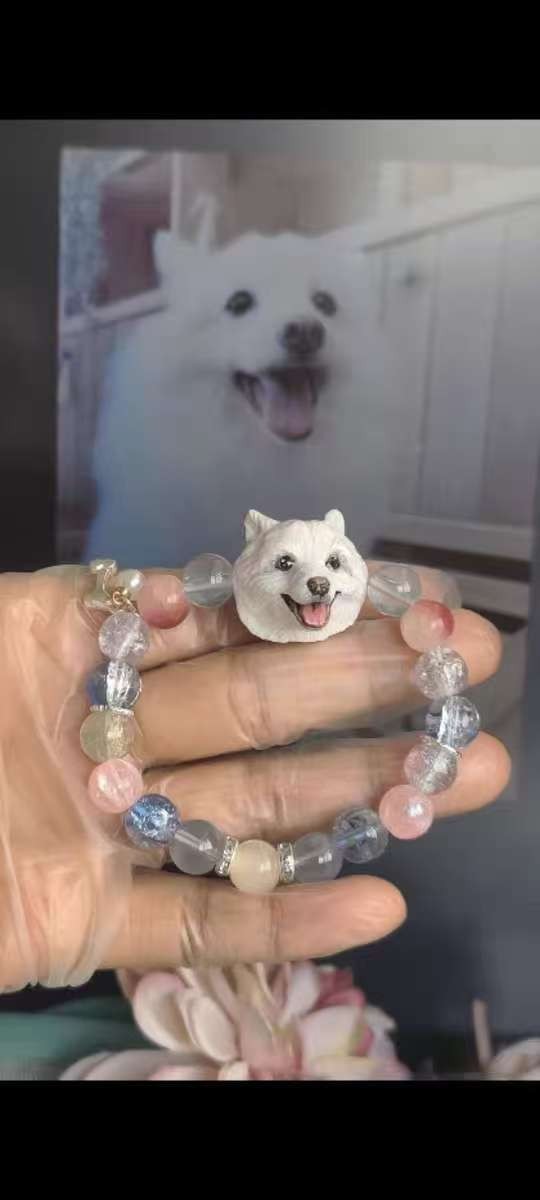 Custom Pet Portrait Bead Mini Charm Handmade Clay Dog Cat Pandora Necklace Gift