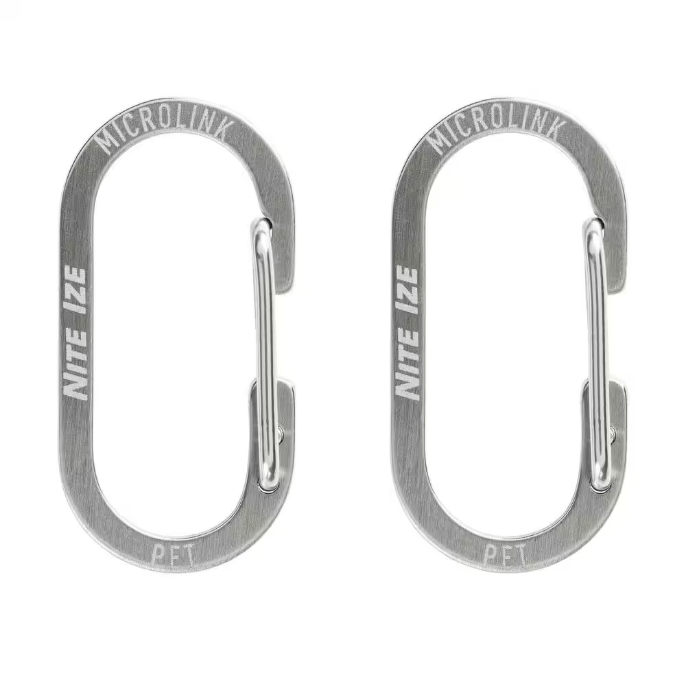 Microlink Pet Tag Carabiner – Stainless (2-Pack)