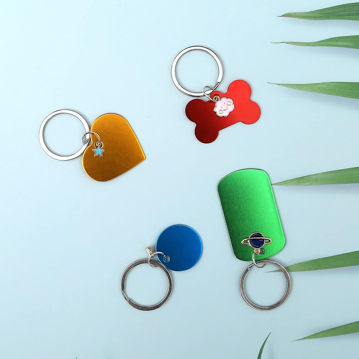 140pcs Pet ID Tag Set with 40pcs Colourful Blank Dog Tags Double Sided Aluminum