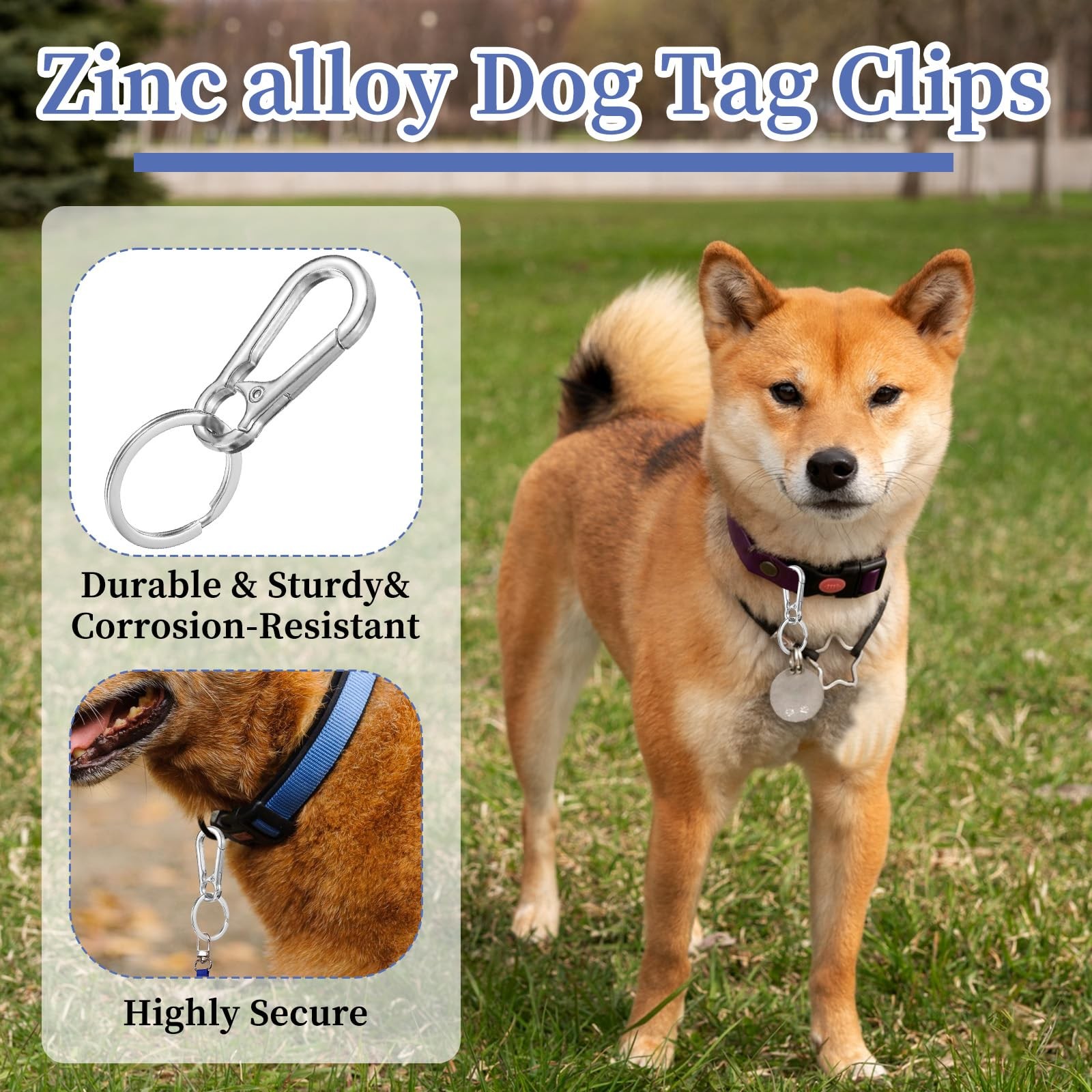 Heavy Duty Dog Tag Clip 4 PCS Mini Carabiner for Pet Collars Harnesses