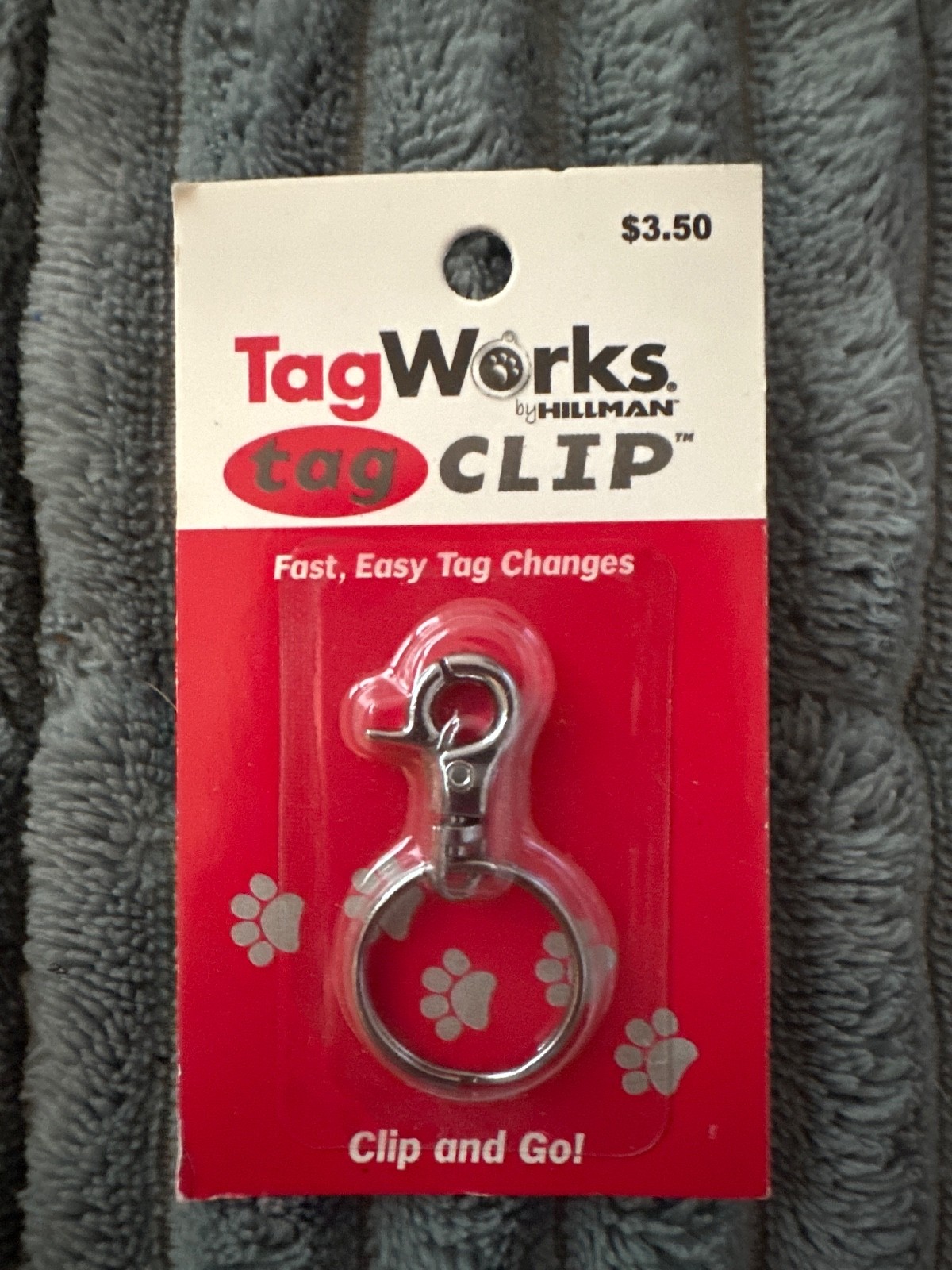 TagWorks by Hillman Tag Clip Pet ID Tag Key Ring Clip New Sealed