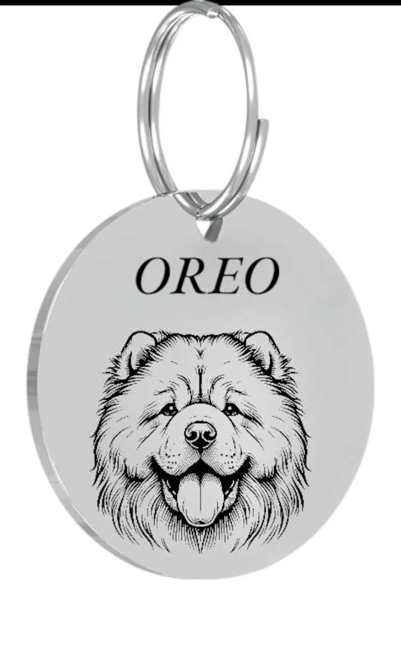 CHOW CHOW Pet ID Tags Dog Tags Personalized Front and Back Engraving…