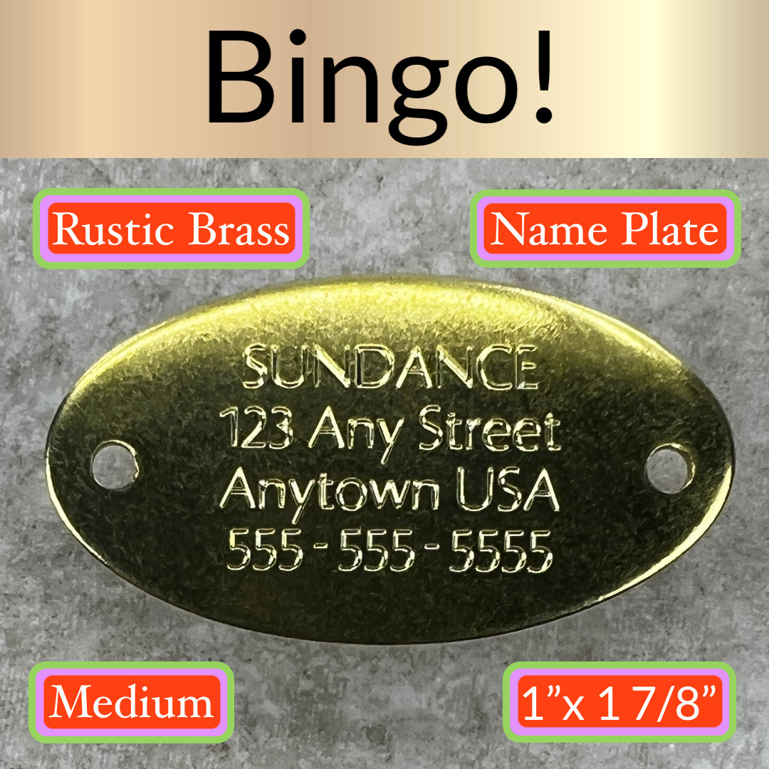 Custom Engraved Tags Personalized NAME PLATE Tags NAME PLATE BRASS RUSTIC OVAL