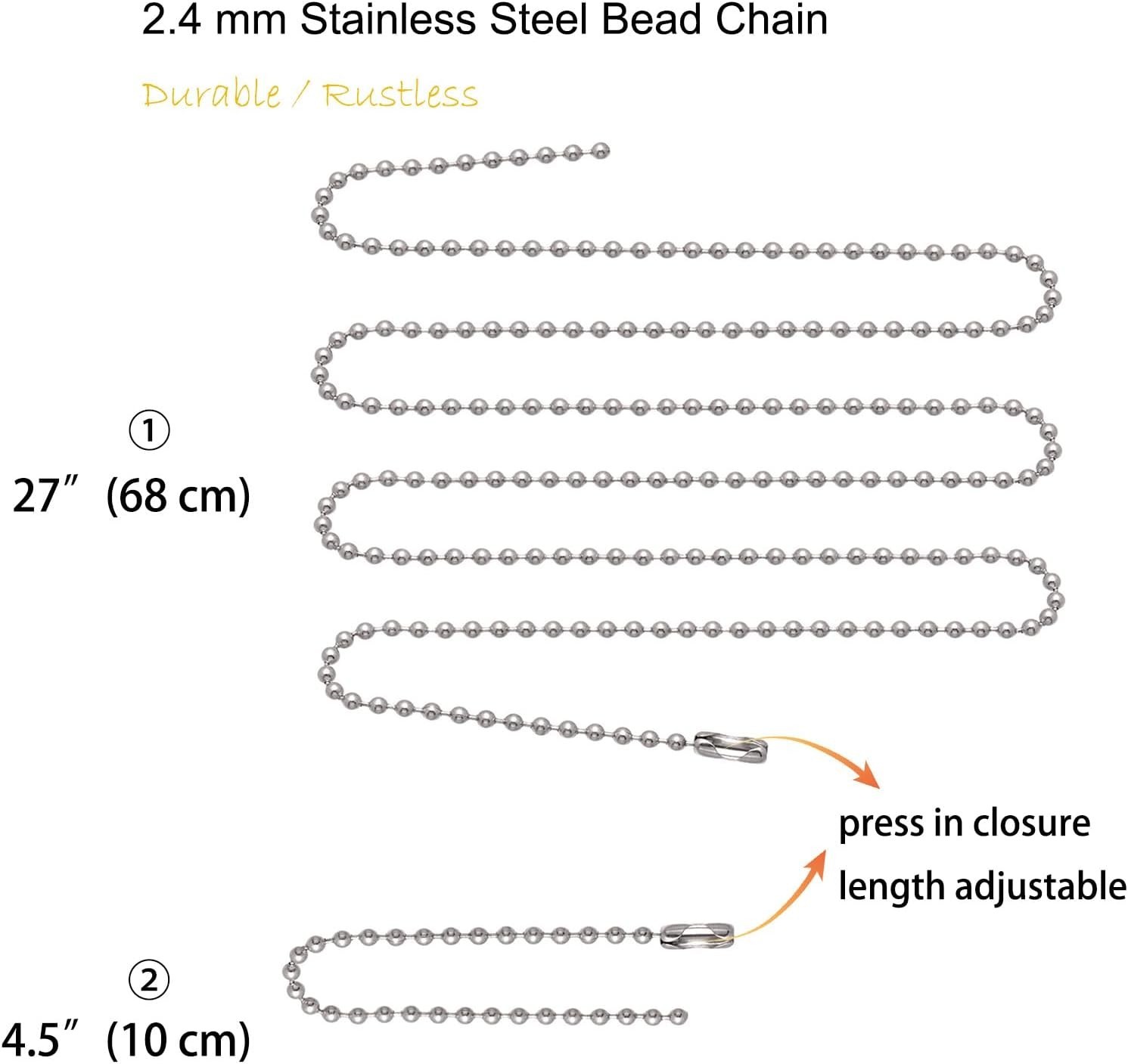 Luxury Stainless Steel Dog Tag Necklace Set – Includes Chains & Black Silencers