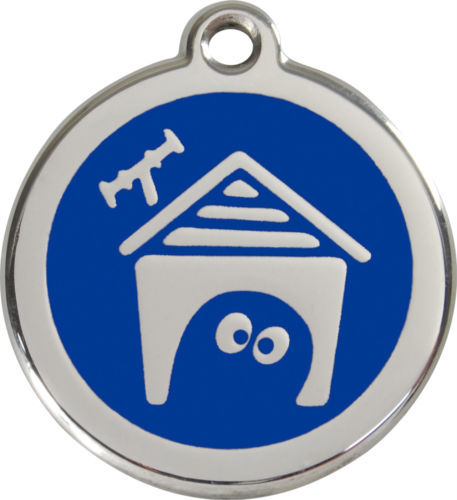 RED DINGO DOG HOUSE ENAMEL/STAINLESS STEEL DOG/CAT ID TAG TAGS – FREE ENGRAVING