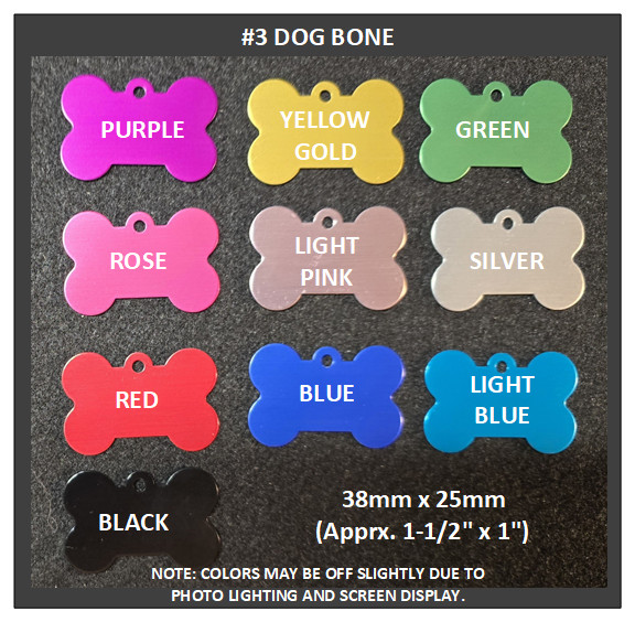 Tag: ENGRAVED Anodized Aluminum Tags Pet Dog Cat Keys Etc.