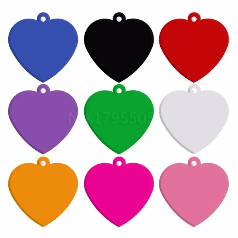 100Pcs Anodizing Aluminum Dog Tag Name Dog ID Tags Collar Customized Engraving